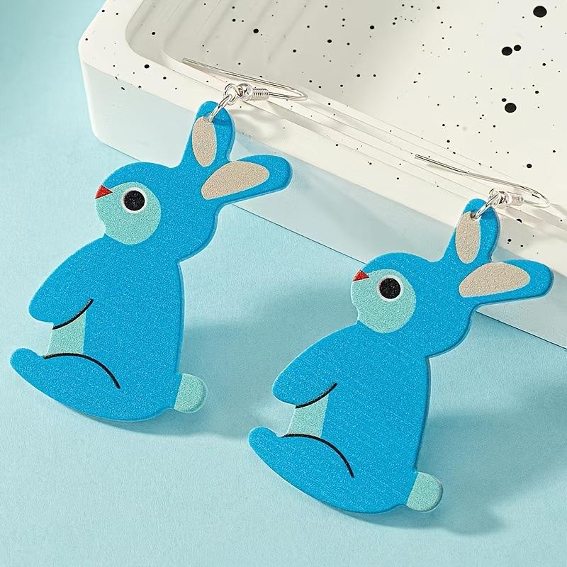 New Easter bunny earrings earrings with blue acrylic cute earrings