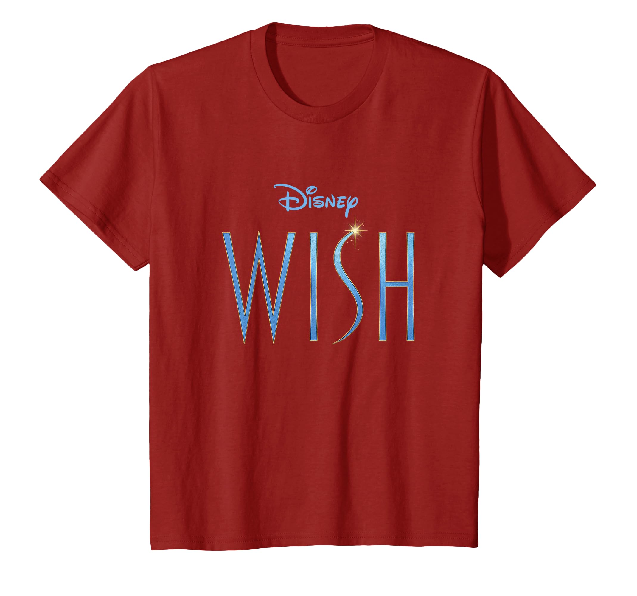 Disney Wish Blue Sparkle Title Movie Logo T-Shirt
