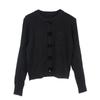 2024 Autumn/Winter Slim Fit Camellia Embroidered Long Sleeve Knit Cardigan for Women