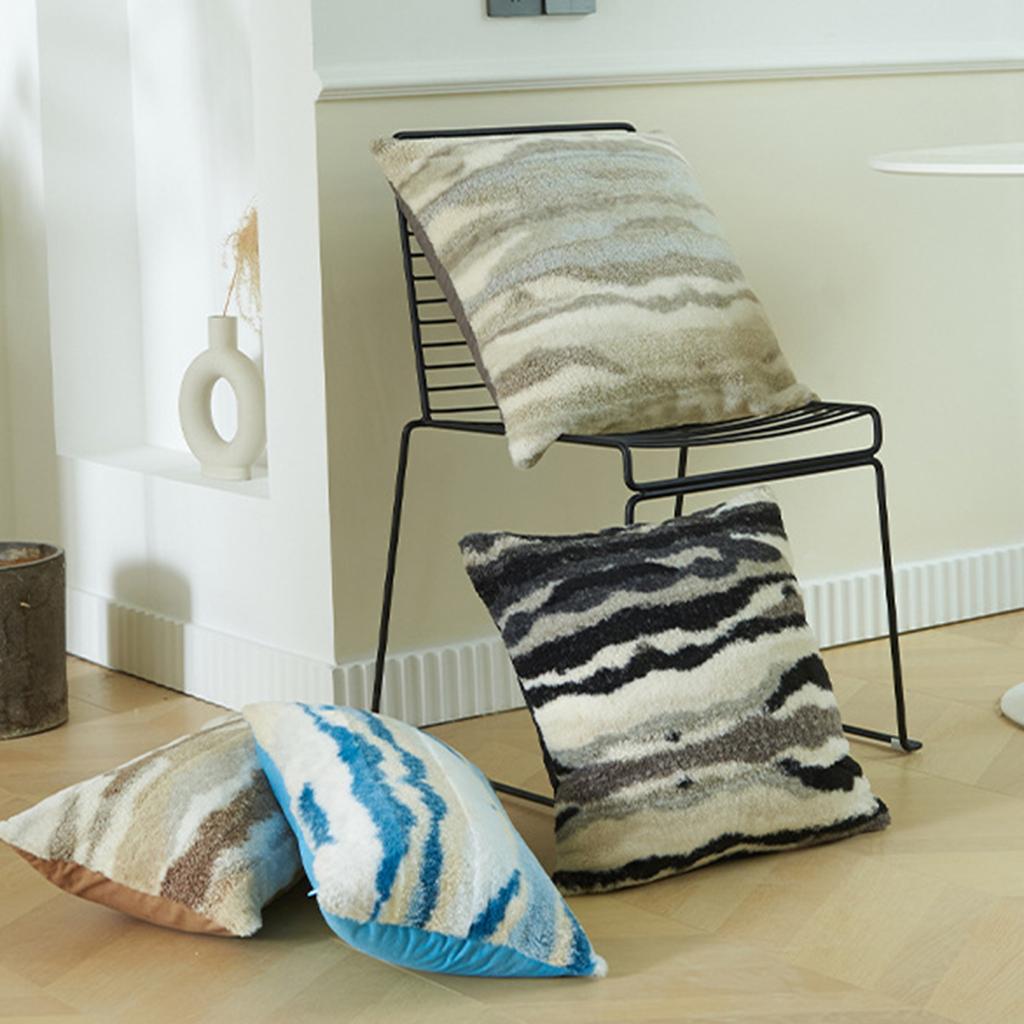 Fronha Yousheng texturizada com zíper oculto, capa de almofada de pelúcia para decoração de sofá, sala de estar e quarto