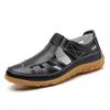 Large size 35-46 summer handmade retro sandals soft-soled mother shoes cowhide Velcro casual women's shoes