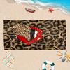 1pc Leopard Lip Print Microfiber Beach Towel - Quick-Dry, Lightweight & Soft, Perfect for Swimming, Gym, Yoga - Ideal Travel