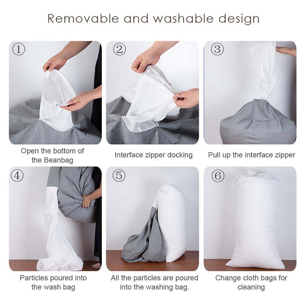 Adults Children Bean Bag Cover Large Lazy Sofa Chair Cover Without Filler Cotton Linen Beanbag Chair Seat S Size