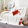 Artwork A-A playing cards Throw Lightweight 240g Flannel Blanket Soft Skin-friendly for Summer Cooling