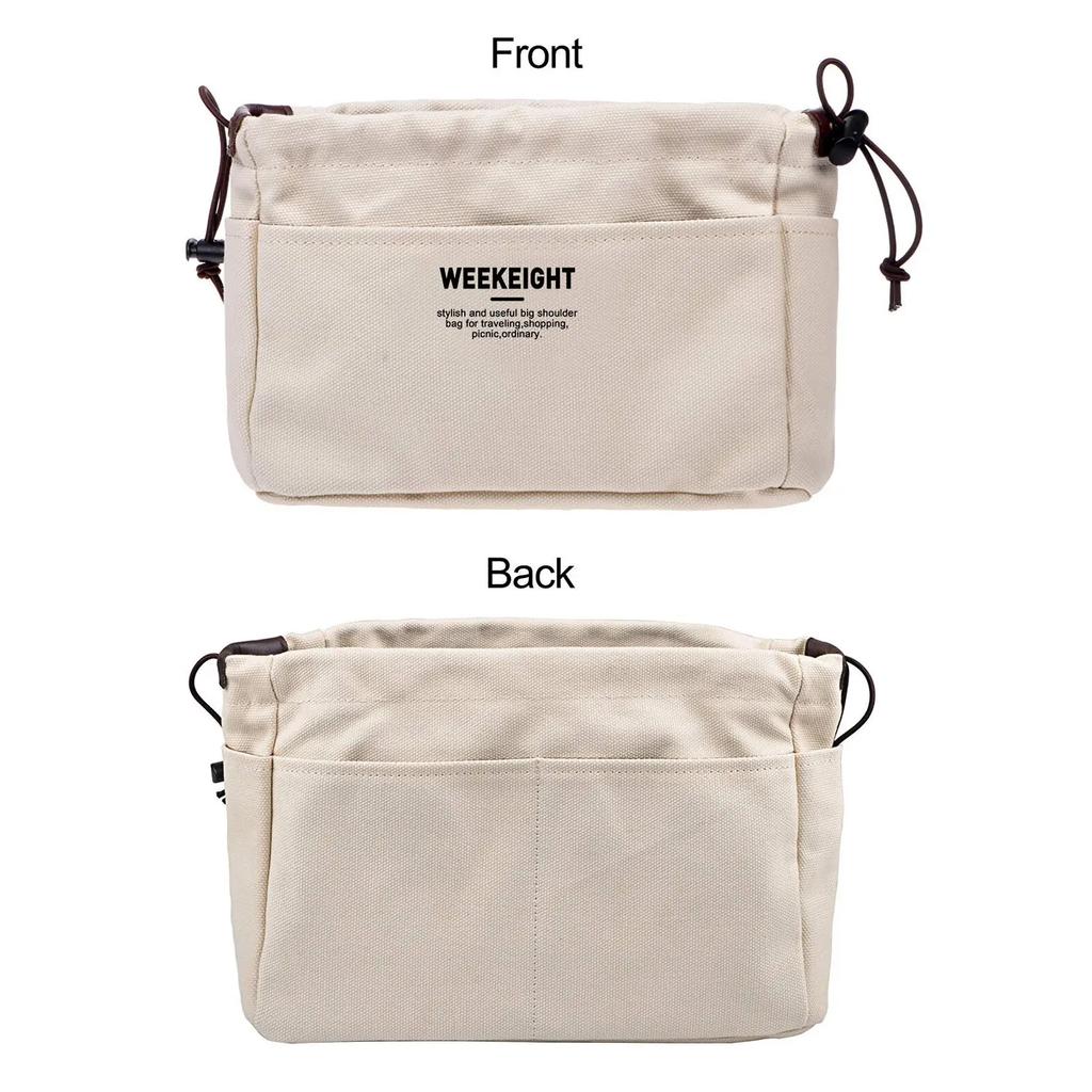Canvas Handbag Organizers Sturdy Purse Insert Organizer Bag In Bag with Zipper (2 Size)