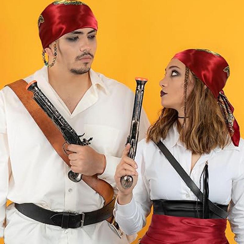 Pirate Costume Accessory Set: Headscarf, Belt, Necklace & Bracelet for Halloween Dance Party Cosplay
