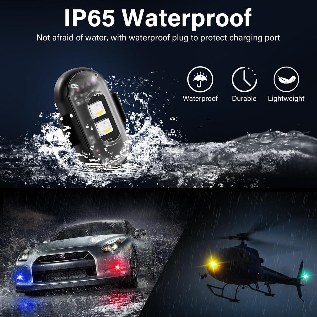 7-Farben-LED-Autostroboskoplichter Motorrad-LED-Positionslicht Kabellose Leuchte Drohne Kabellose Fernbedienung Blinkendes Warnsignal