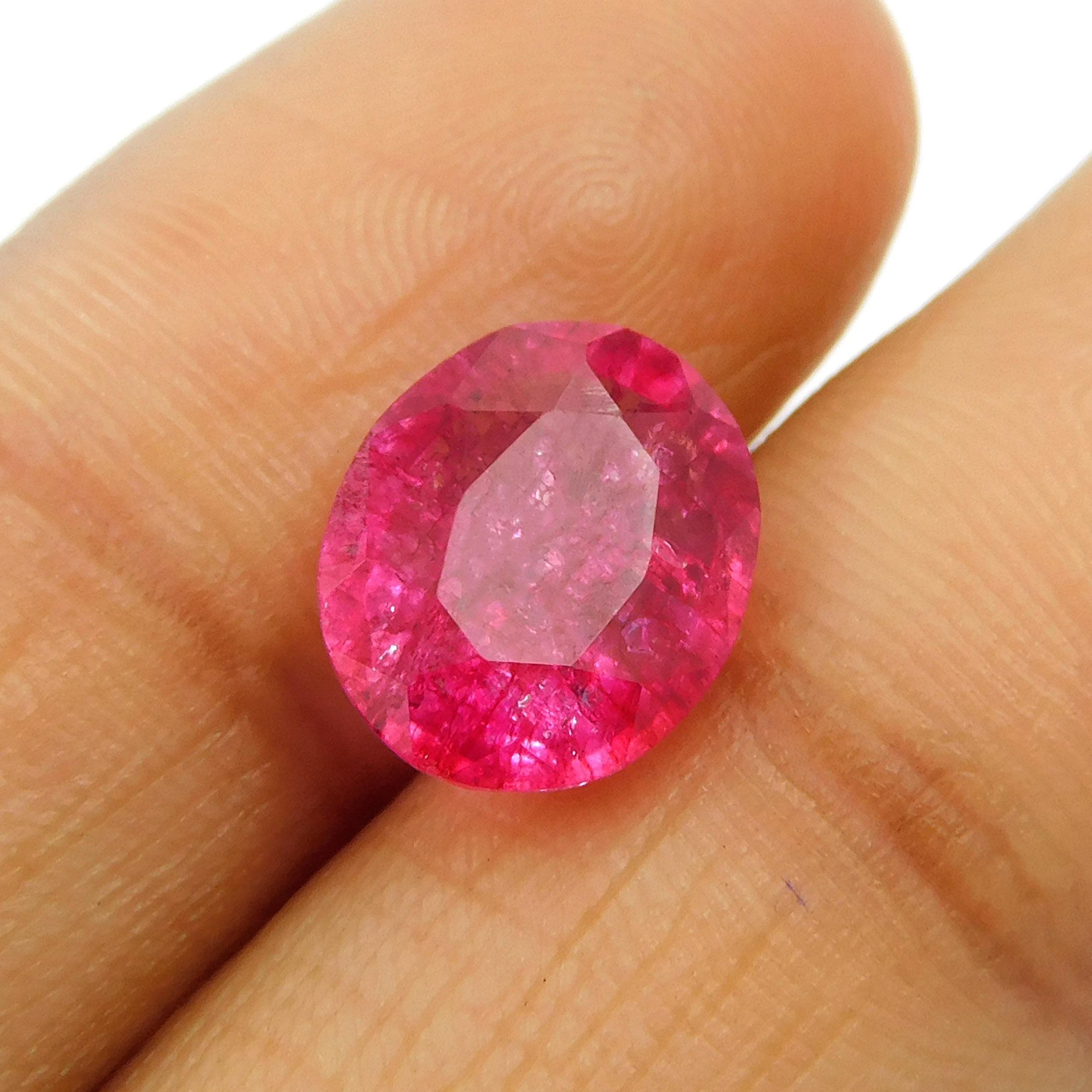 

2.9 Карата Натуральний Рожевий Сапфір Овальне Огранювання СЕРТИФІКОВАНИЙ Сапфір Сережки Розсипний Дорогоцінний Камінь P-975-Sa 10.9 mm approx рожевий