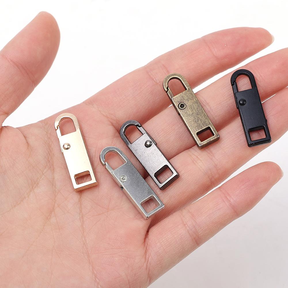 Kit de reparación instantánea de repuesto para tirador de cremallera de metal, 1/5 piezas, cabezal de cremallera para ropa, bolsos, deslizadores de cremallera para costura DIY.