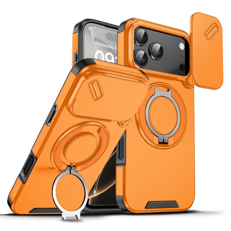 

iPhone 17 Pro Max Magnetic Window-Opening Stand Case - Drop-Proof Protective Cover iPhone 13 Pro Max оранжевый
