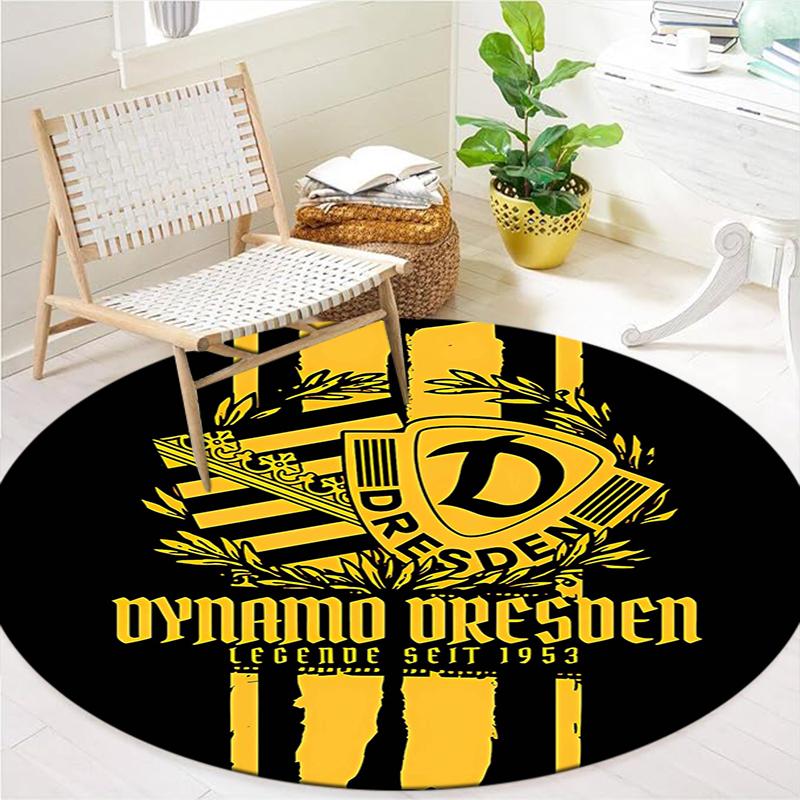 Kulatý koberec SG Dynamo Dresden, Koberec do obývacího pokoje, ložnice, k pohovce, herny, Dekorace, Protiskluzová podložka