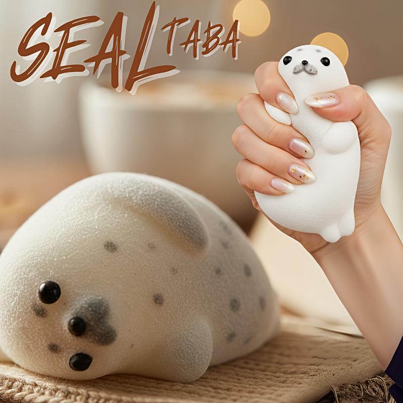 Seal Taba Squishy Toy Cute Kawaii Animal Squeeze Toy Relax Fidget Soft Slow Rising Relaxing Fun Desk Decoration for Adults
