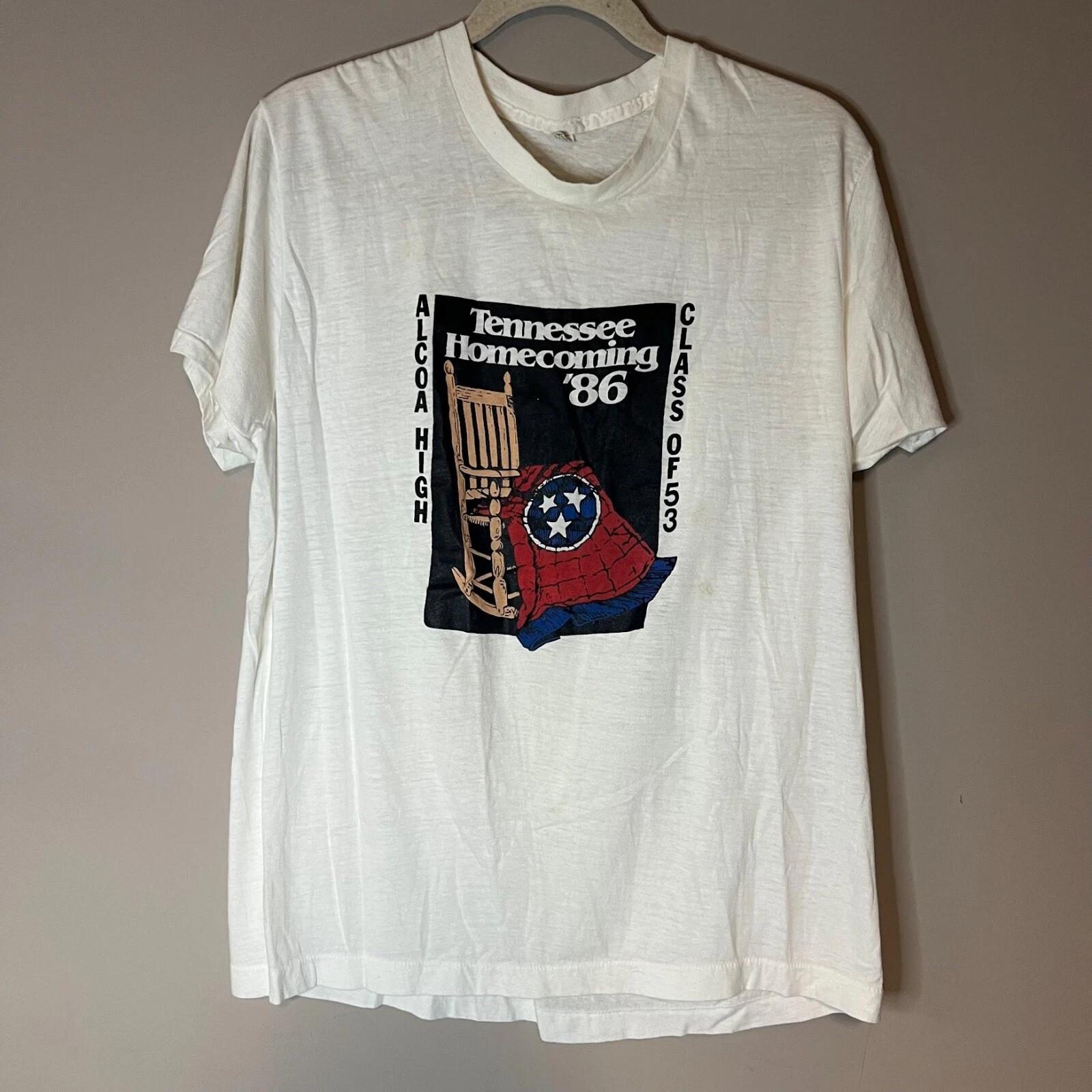 

VTG 1980s Tennessee Homecoming Single Stitch T-Shirt Screen Stars 80s Adult XXL XL