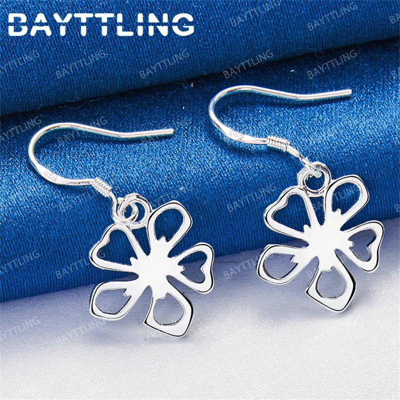 Luxury 925 Sterling Silver Exquisite Flower Earrings for Women Fashion Accessories Jewelry Wedding Gifts