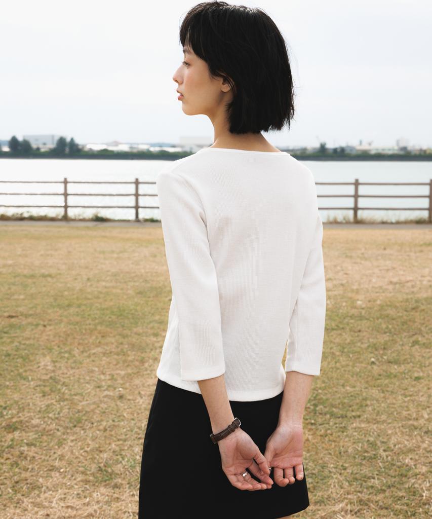 DEHEVE Basic Waffle T-Shirt [Ivory]