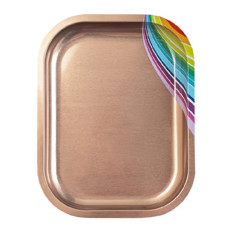 Rectangle Shaped Nail Art Mixing Palette Stainless Steel Display Plate Nail Art Palette for Professional Manicure