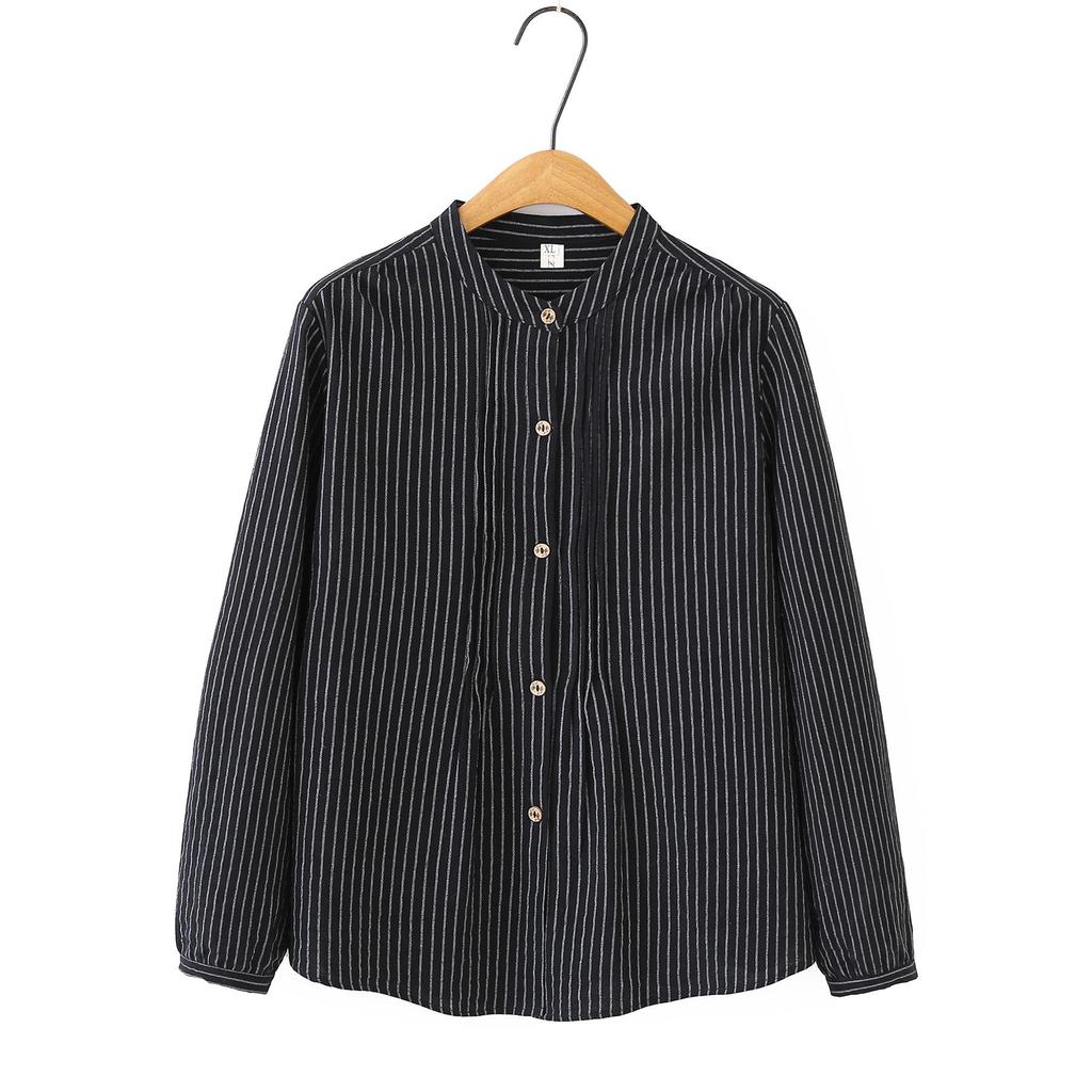2026 Spring Plus Size Women's Striped Cardigan, Long Sleeve, Round Neck, Slimming Shirt for Fat Girls, Style 668