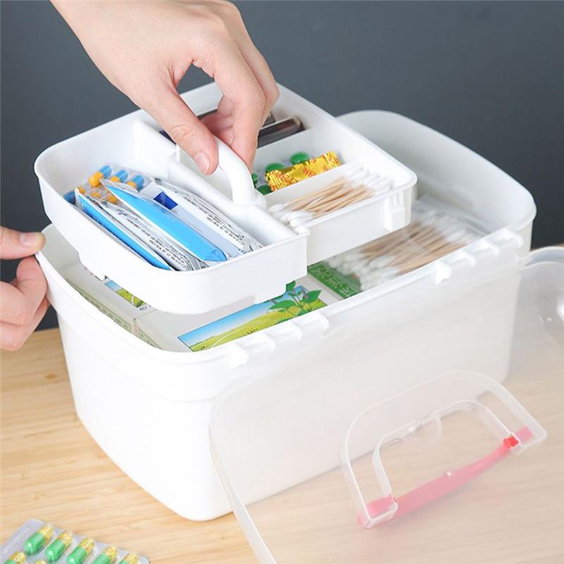 Good-New Large Capacity Pills Storage Box Multi Layer Portable Jewelry Organizer Plastic Medicine Box Household