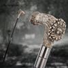 Silver Resin Bear Tree Root Head Walking Cane Fashion Decorative Steel Stick Gentleman Elegant Cosplay Cane Knob Crosier 94cm