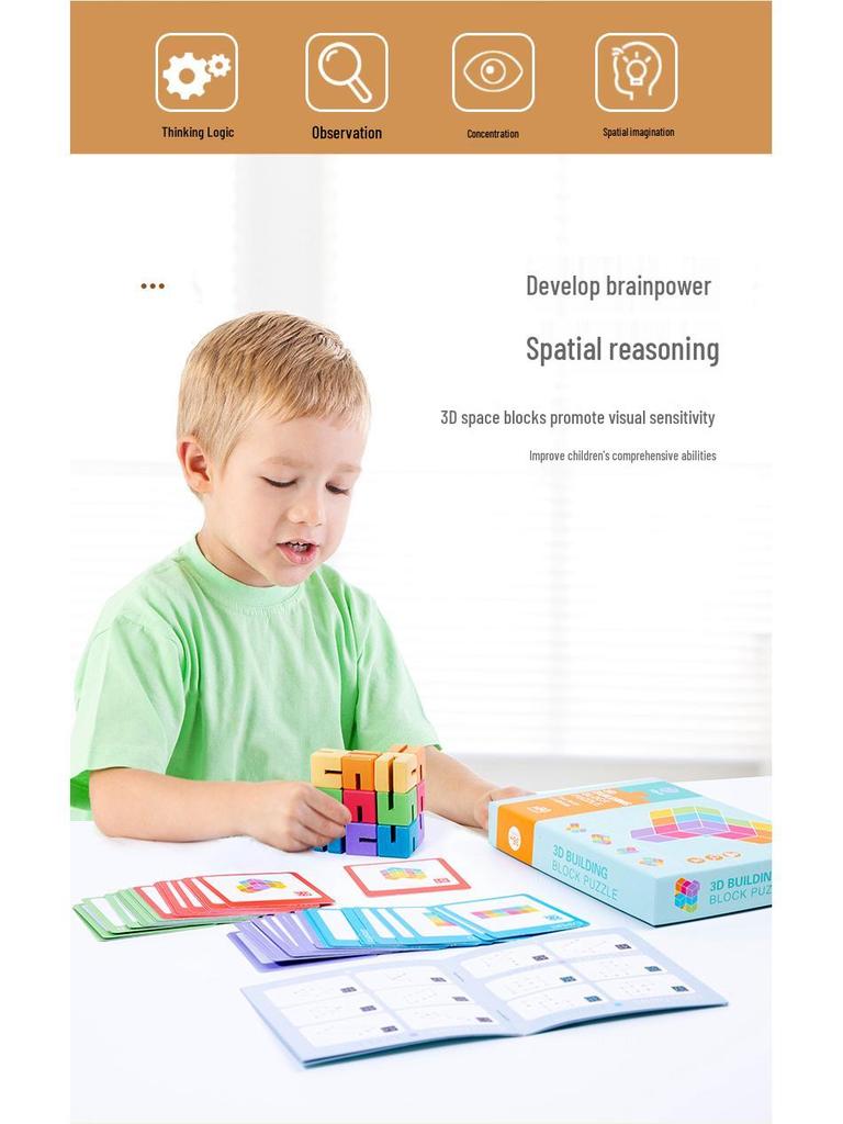 3D Puzzle Blocks: Educational Wooden Toys for Kids