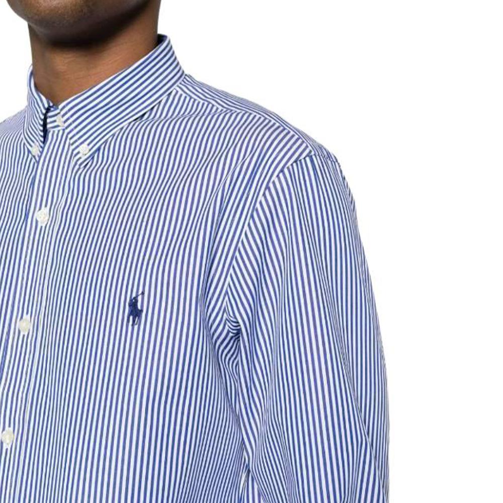 Polo Ralph Lauren Striped Button-Down Long Sleeve Shirt Men Shirts Blue 710928254-008