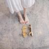 Woman Shoes Pearl Open Toe Flat Rubber Sandals for Women Sandal Wholesale Luxury 2025 Summer Offers Comfortable and Elegant Chic