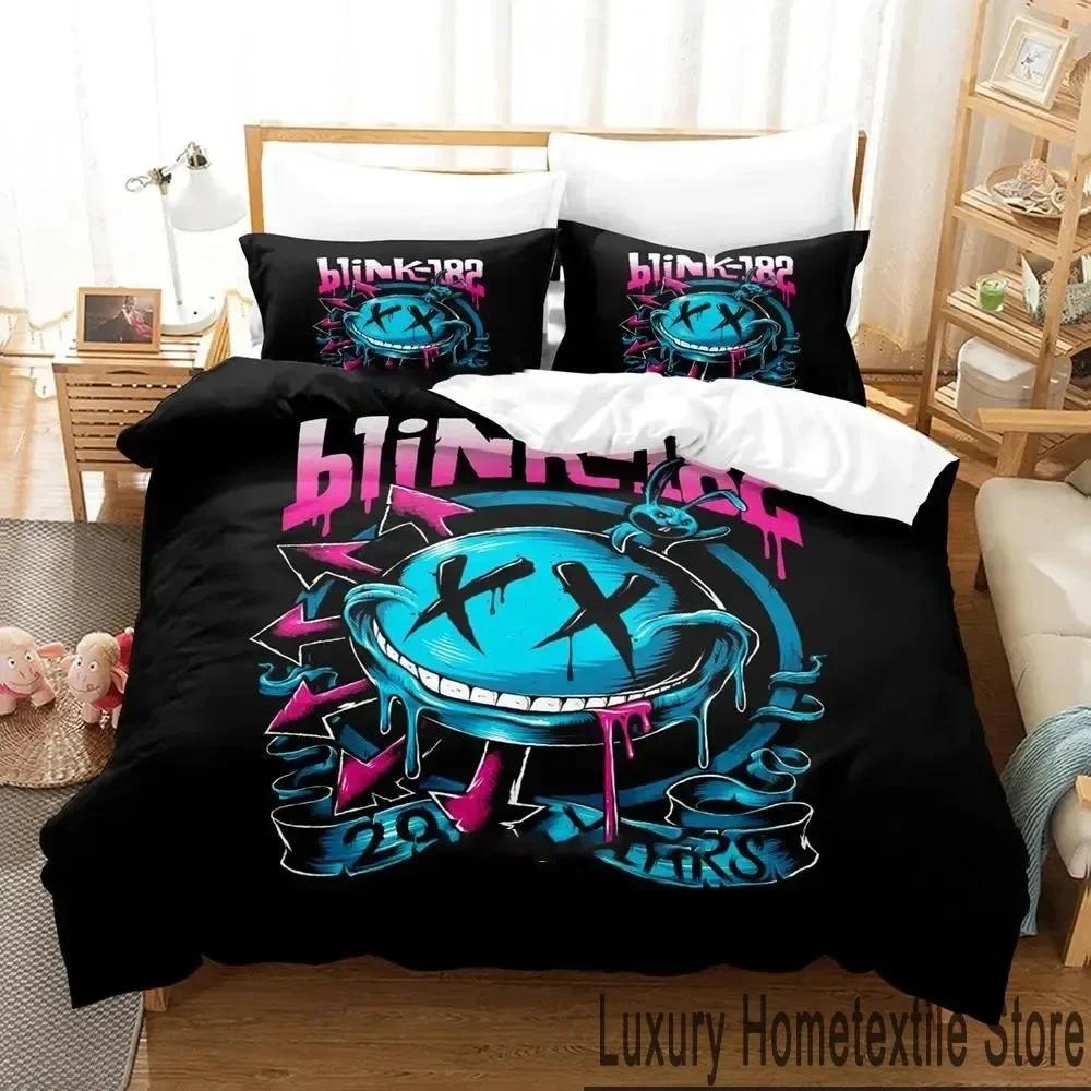3D Print Blink-182 Bedding Set Boys Girls Twin Queen King Size Duvet Cover Pillowcase Bed Boys Adult Home Textileextile