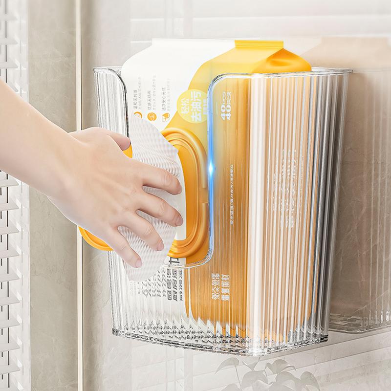 Simple Wall Mounted Tissue Box Tissue Storage Case Tissue Dispenser Box For Kitchen Hanging Tissue Box Bathroom Supplies