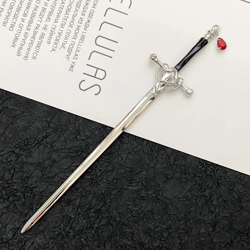 New Punk Metal Sword Hairpin Chinese Simple Hair Sticks for Women Diy Hairstyle Design Tools Accessories Dropshipping