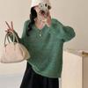 Autumn and winter new mohair thin gentle soft waxy knitted sweater top loose sweater pullover woman