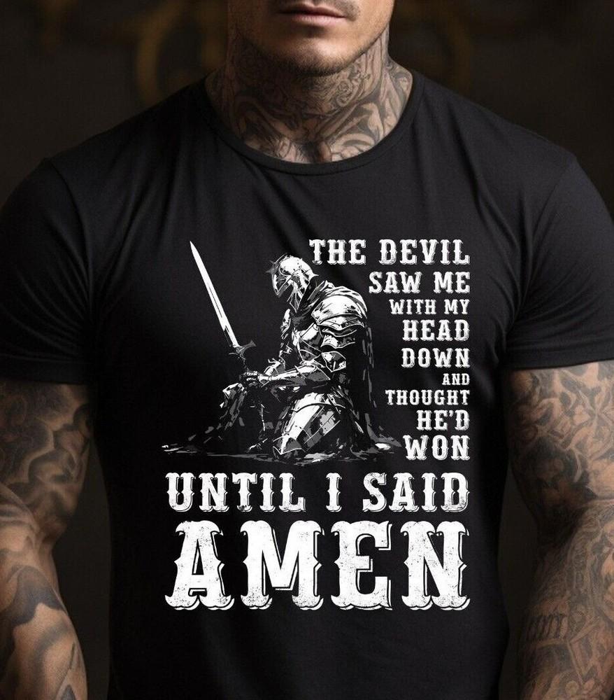 The Devil Saw Me With My Head Down And Thought He'd Won Men's Christian T-shirt