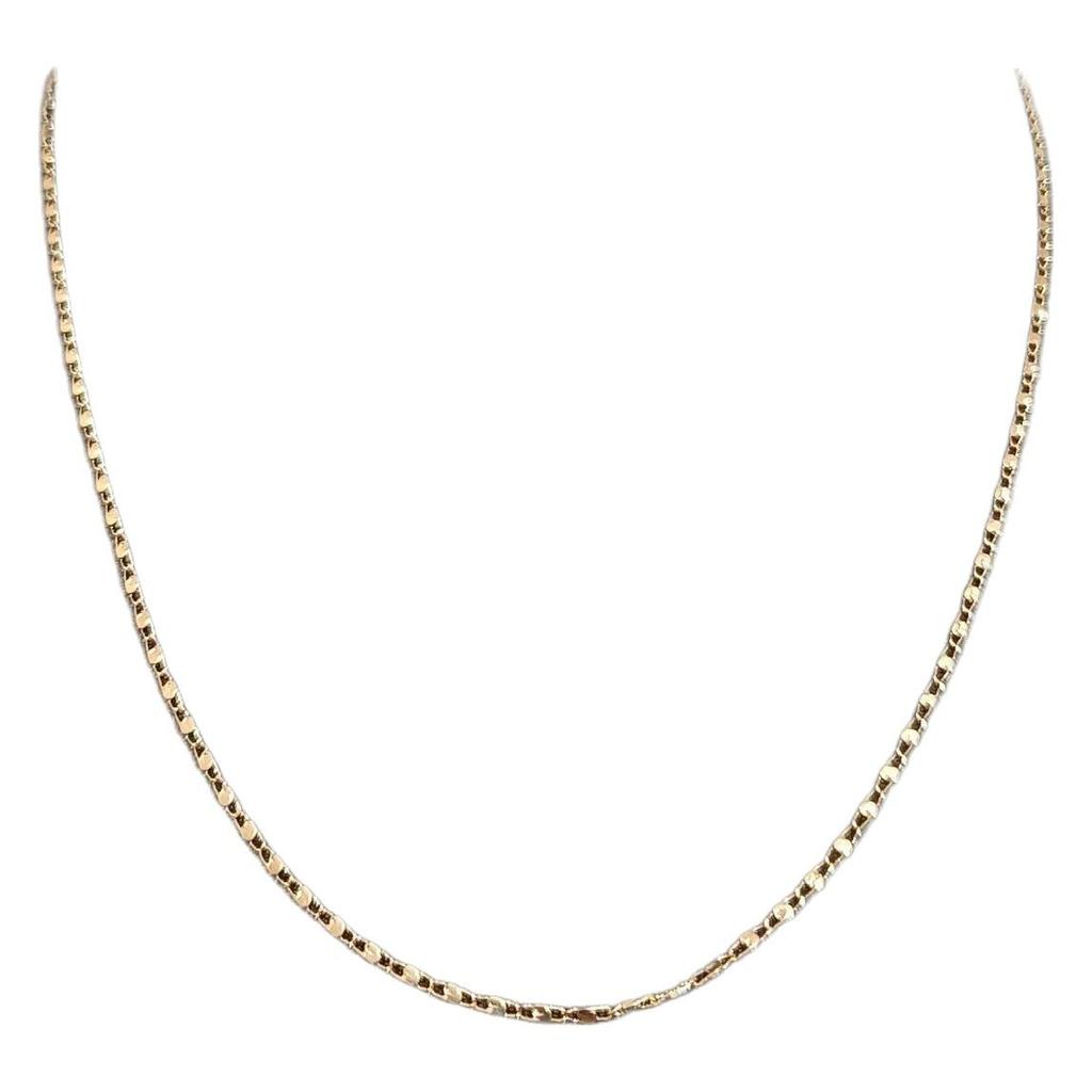 2mm Copper Japanese Character Flat Chain Necklace for Women, 40-75cm - European & American Style