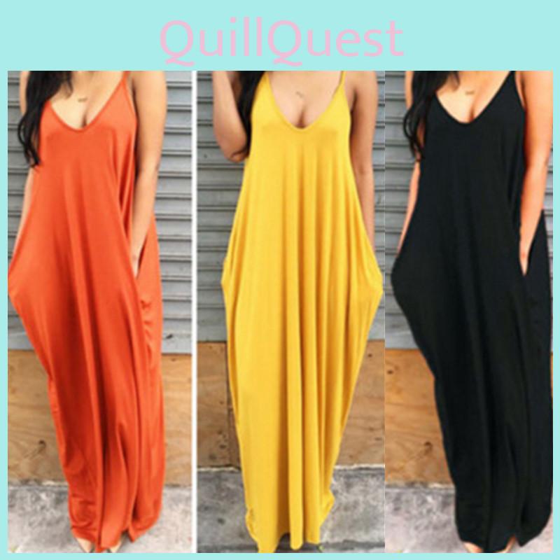 Plus Size Women's Boho Long Maxi Dress For Elegant Beach Holiday Parties
