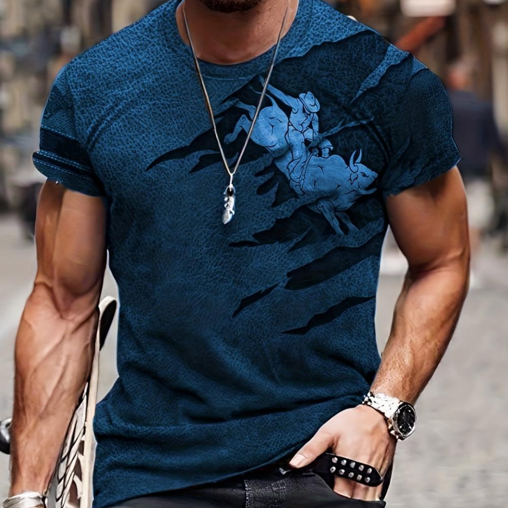 

Винтажная мужская футболка, джинсовая одежда, летние топы с короткими рукавами, Повседневная джинсовая футболка с 3D ретро-графикой для мужчин, футболки 5xl 6XL