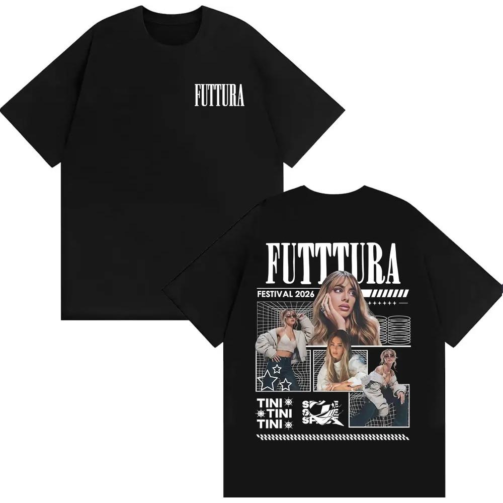 Tini Stoessel Futtura Album Merch T Shirt Men Women Clothing Vintage Aesthetic T-shirts Comfort Cotton Short Sleeve T-shirt S