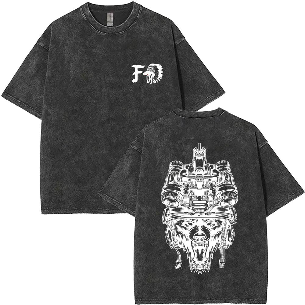Forward Observations Group Vintage Washed Tshirt Men Women Fashion Oversized Short Sleeve Male Casual High Quality Cotton Tees