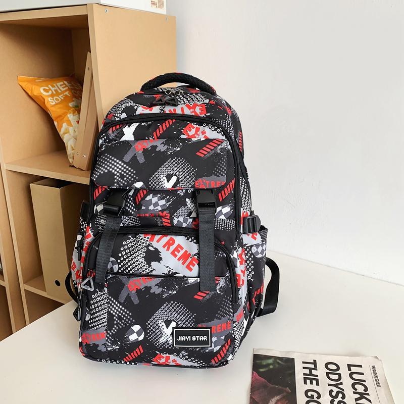 Women's Print Backpack Student Schoolbag Men's Large Capacity Travel Backpack