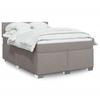 VidaXL Slat Bed Base with Mattress Taupe 140x190 Cm Fabric 3285887