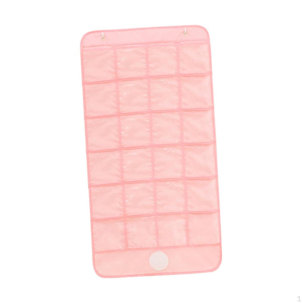 Classroom Pocket Chart Hanging Organizer Pink Household Organization Clear Pockets for