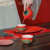 Edenus Tang Palace Glaze Ceramic Kung Fu Tea Set with Tea Tray