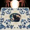 Blumenkatzenmuster Tarot-Tischdecke Astrologie Hexerei Decktuch Wanddekoration