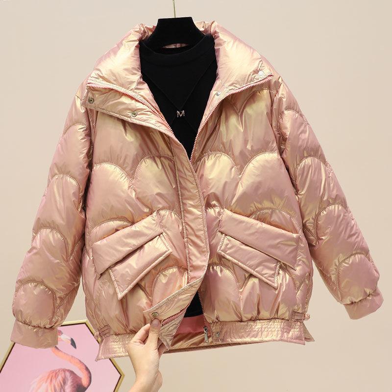 Winter Cotton-padded Women's New Glossy Fashion Foreign Loose Cotton-padded Jacket Short Cotton-padded Jacket