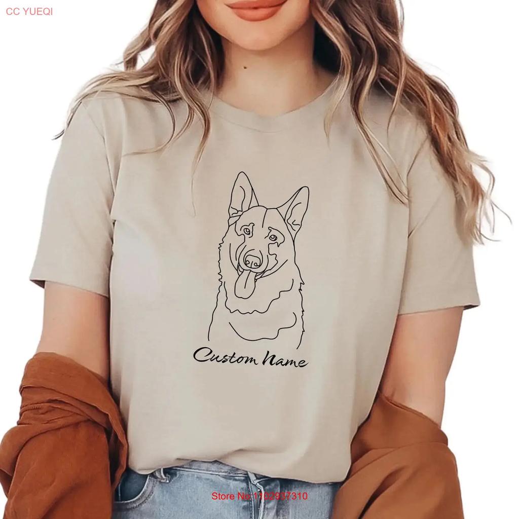 Personalized Dog Name T Shirt For Owner Mom Present Custom Gerunisex Shepherd Lover A1126 Vintage Casual Fashion Streetwear