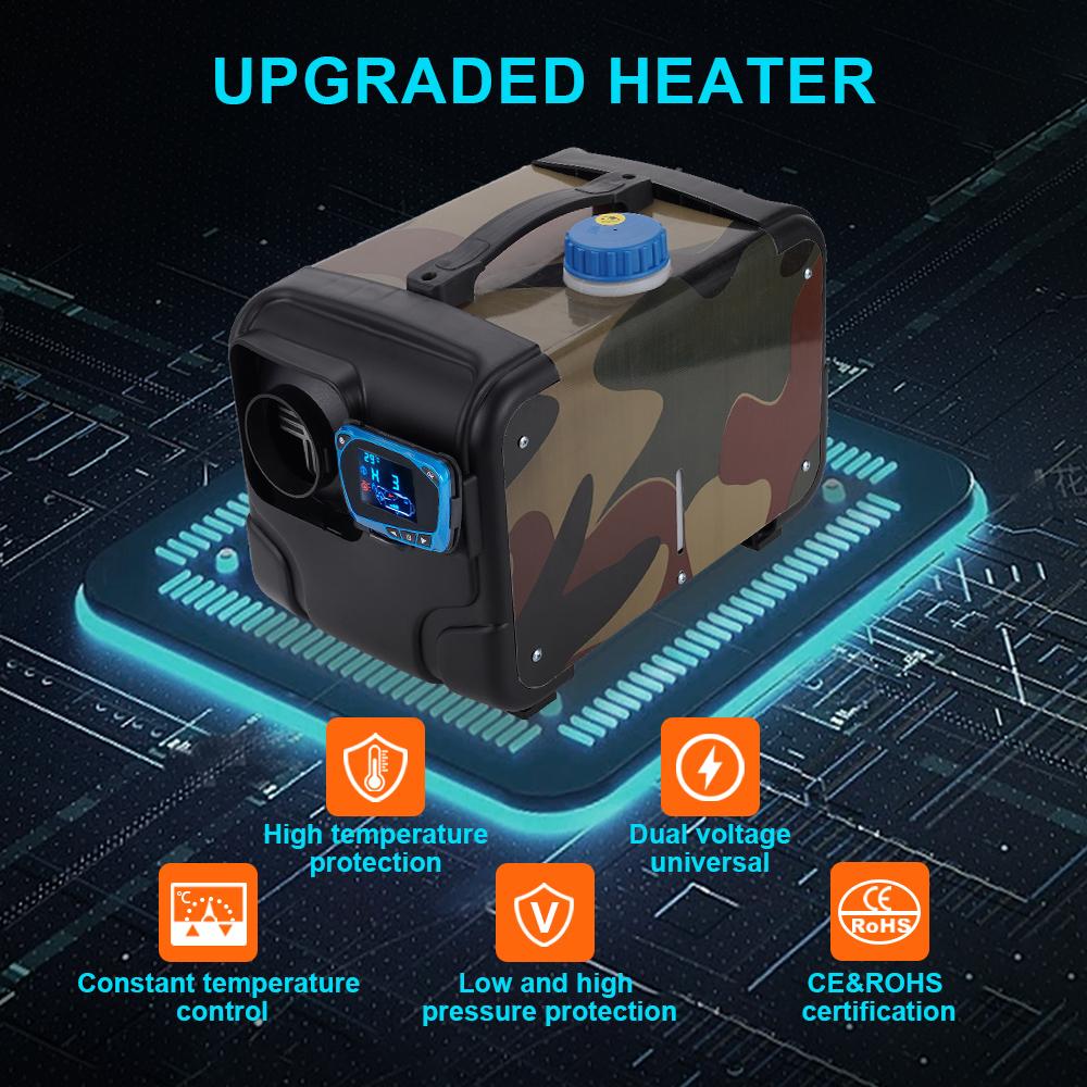 12V/24V/220V Car Diesel Heater Air Parking Heater 2-8KW Diesel Heating Low Noise Heater for Truck Bus RV Trailer Boat