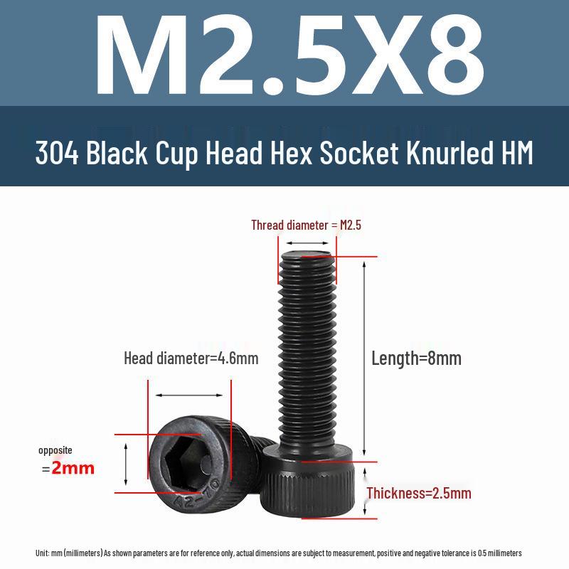 Yigu 304 Stainless Steel Hex Socket Cylindrical Head Screws: M2-M5 Bolts, M6-M12 Screws