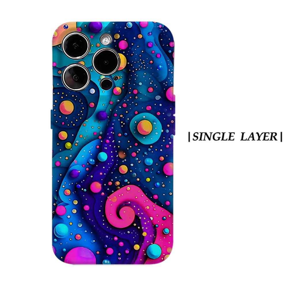 

Psychedelic Bubble Galaxy Phone Case for IPhone 17AIR 16E 16 15 14 13 12 11 17 Pro Max Plus Double-layer Back Cover IPHONE17PROMAX