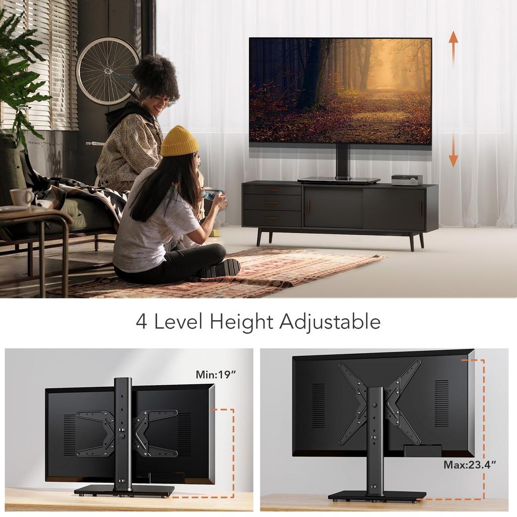 Universal Table Top Pedestal TV Stand Base with Swivel Mount for inches 21-47 HT02B-002