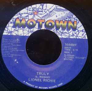 

7inch Record LIONEL RICHIE - Truly 1644MF Motown 1982 US Soul/Funk Used