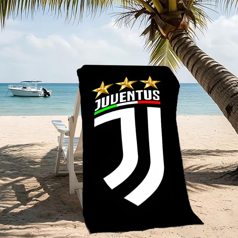 Beach Towel with Juventus FC logo Pattern - soft,absorbent,machine washable Lightweight&Modern,swimming,Travel Essentials