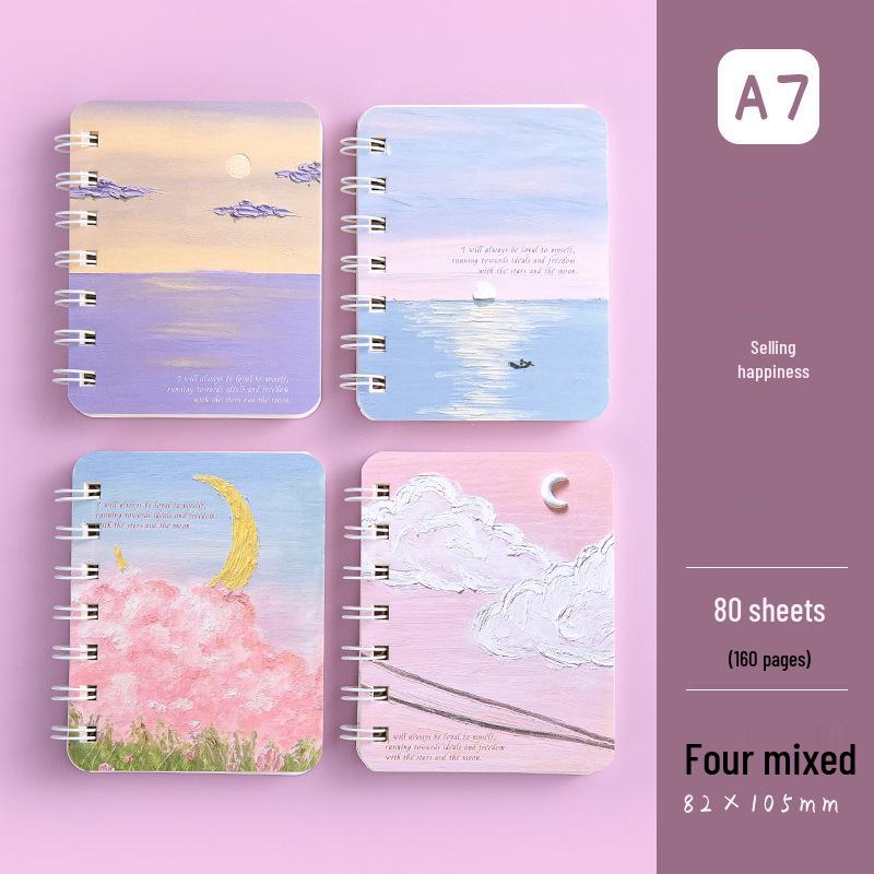 High-Value A7 Spiral Notebook - Cartoon Themed, Lined, Mini, Portable, Ideal for Elementary Students and Kids Diaries